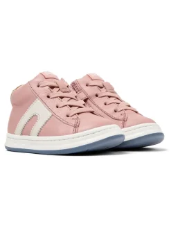 Leder-Sneakers in Rosa/ Weiß