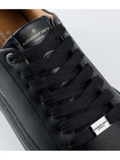 Leder-Sneakers in Schwarz