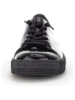 Leder-Sneakers in Schwarz