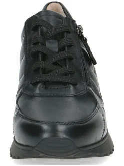 Leder-Sneakers in Schwarz