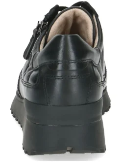 Leder-Sneakers in Schwarz