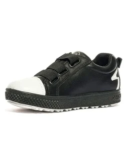 Leder-Sneakers in Schwarz