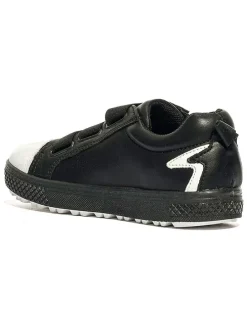 Leder-Sneakers in Schwarz