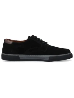 Leder-Sneakers in Schwarz