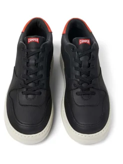 Leder-Sneakers in Schwarz