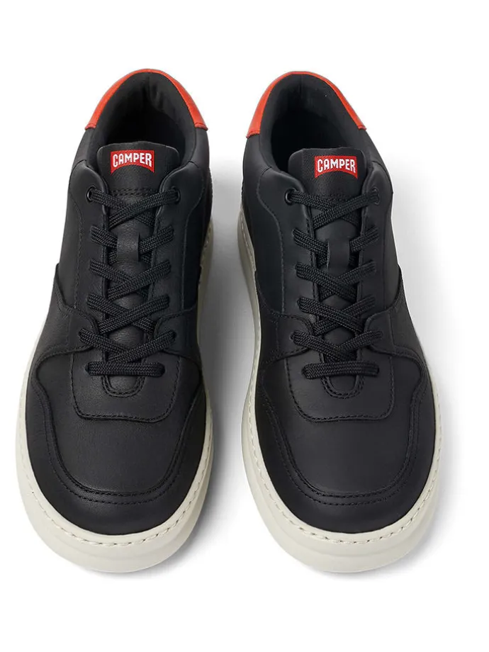 Leder-Sneakers in Schwarz
