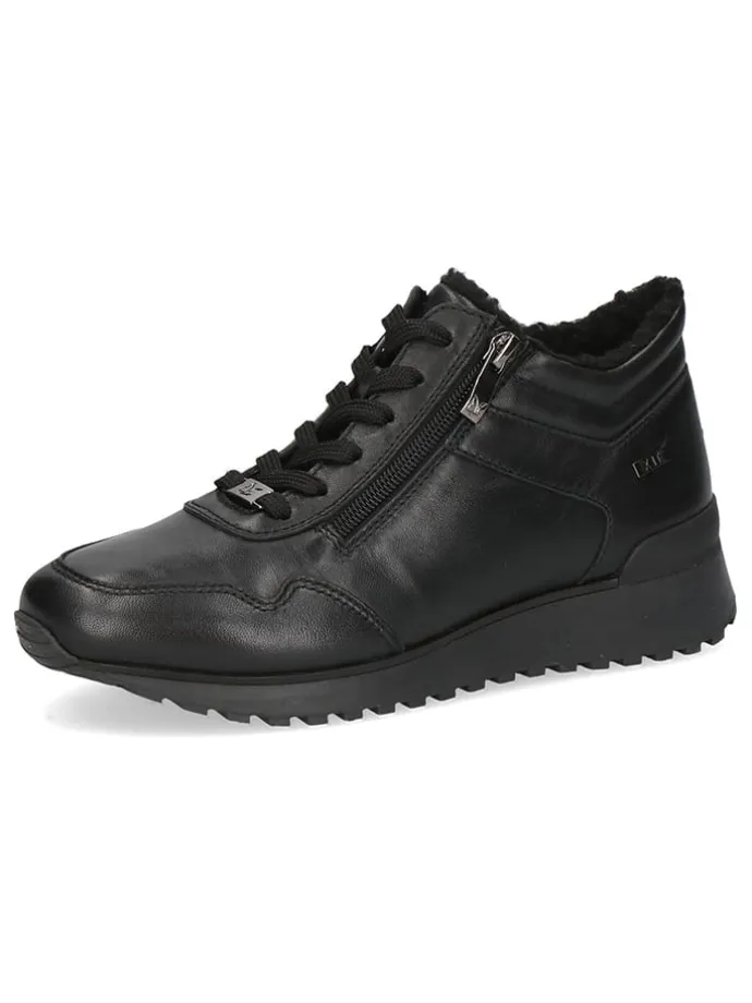 Leder-Sneakers in Schwarz