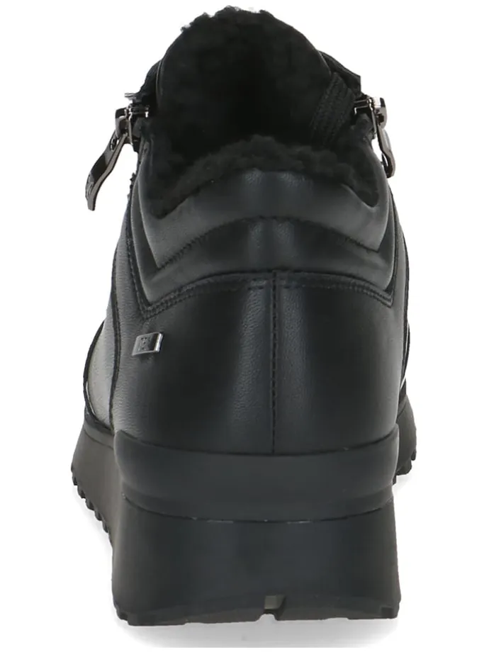 Leder-Sneakers in Schwarz