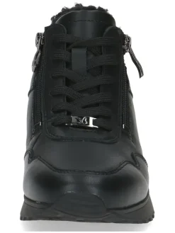 Leder-Sneakers in Schwarz