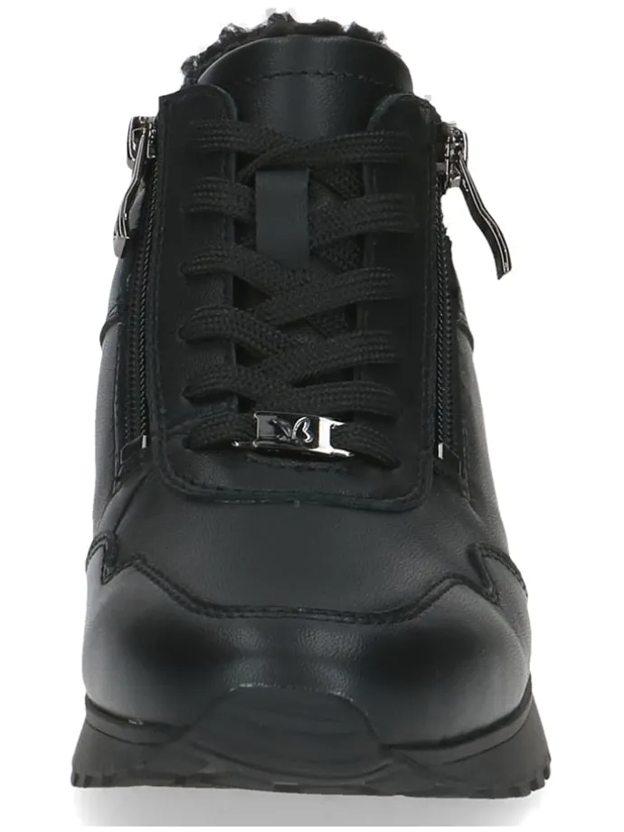 Leder-Sneakers in Schwarz