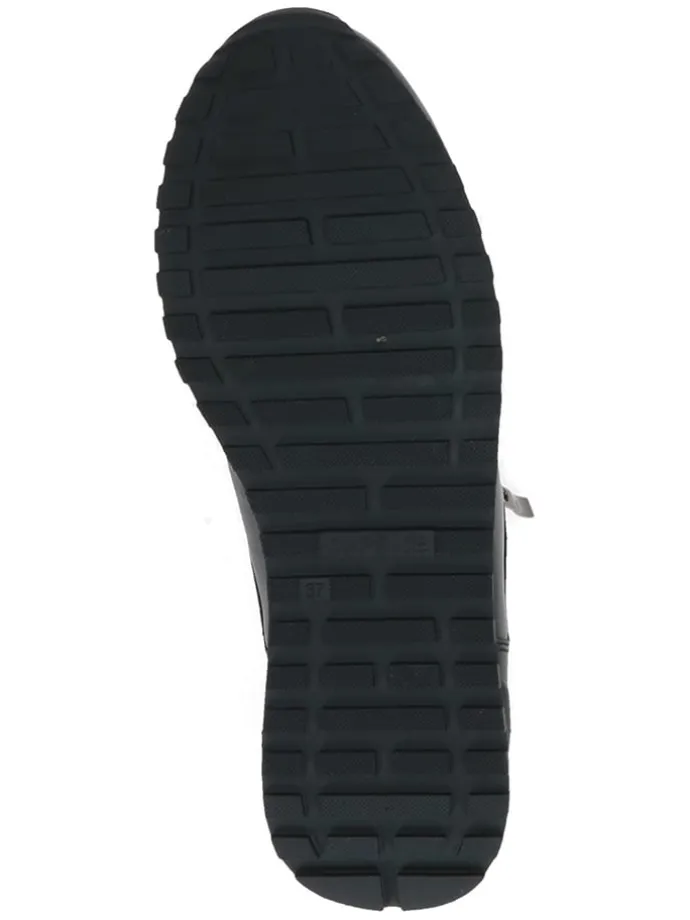 Leder-Sneakers in Schwarz