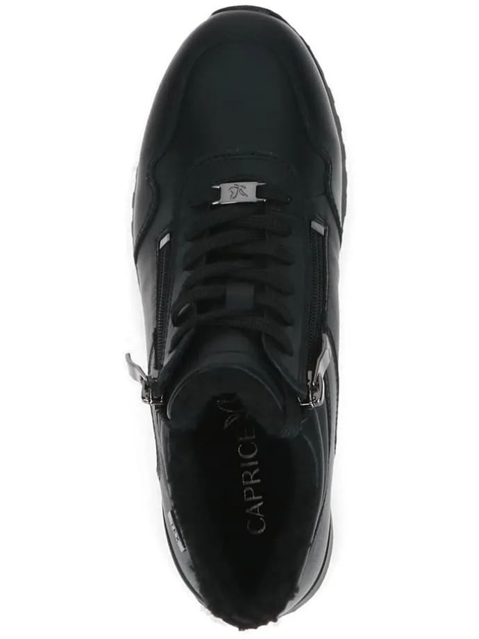 Leder-Sneakers in Schwarz