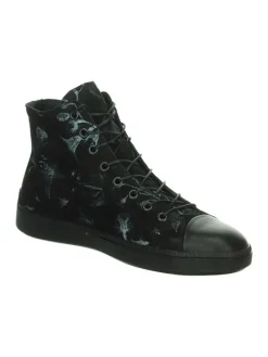 Leder-Sneakers in Schwarz