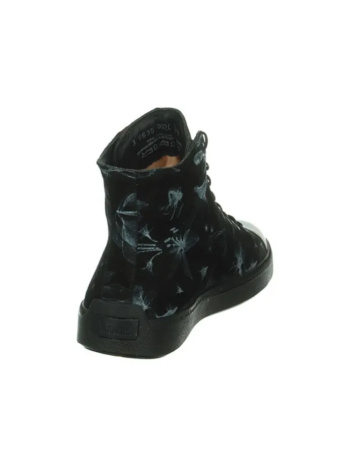 Leder-Sneakers in Schwarz