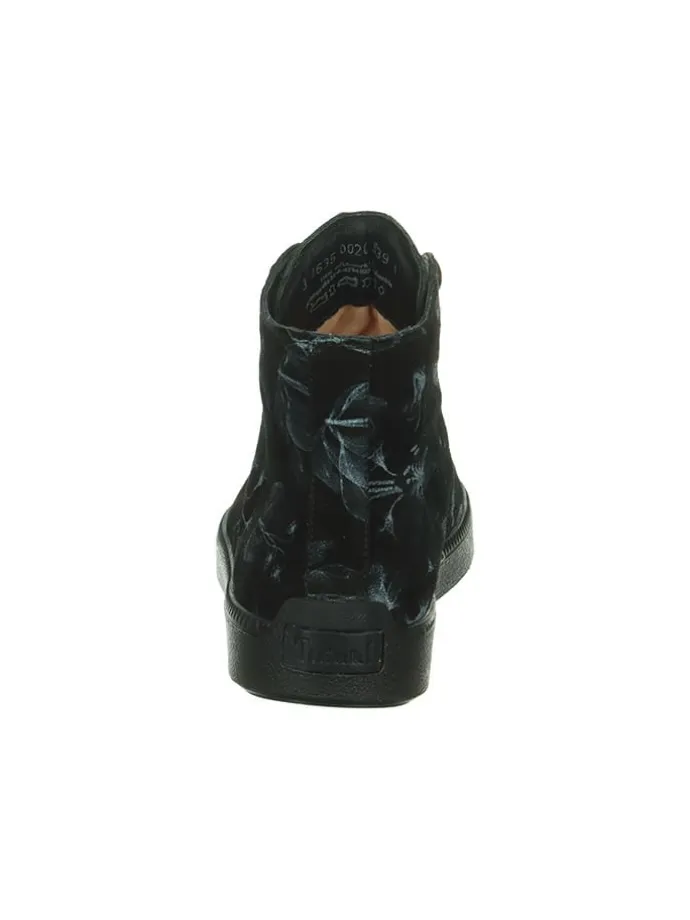 Leder-Sneakers in Schwarz