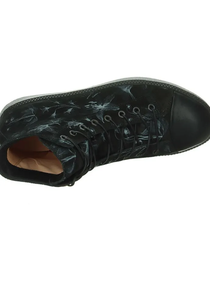 Leder-Sneakers in Schwarz