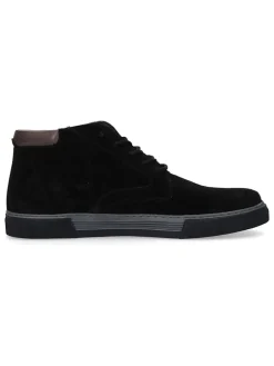 Leder-Sneakers in Schwarz