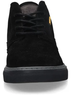 Leder-Sneakers in Schwarz