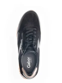 Leder-Sneakers in Schwarz