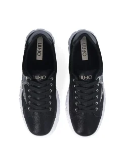 Leder-Sneakers in Schwarz