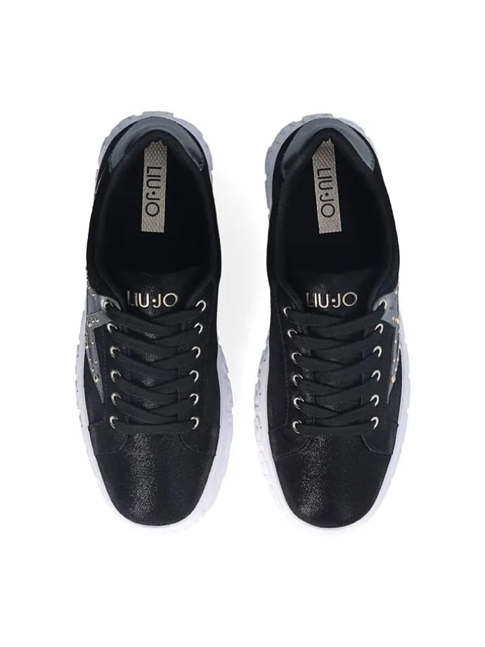 Leder-Sneakers in Schwarz