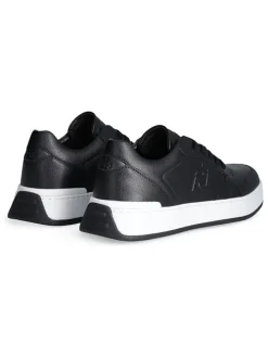 Leder-Sneakers in Schwarz