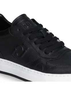 Leder-Sneakers in Schwarz