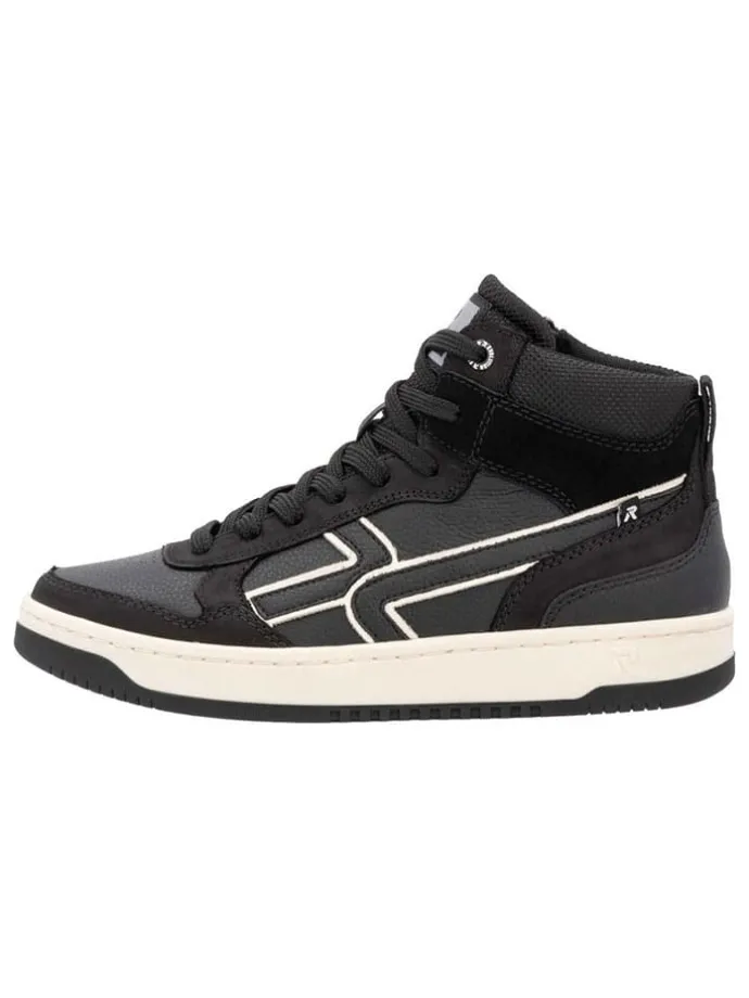 Leder-Sneakers in Schwarz