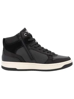 Leder-Sneakers in Schwarz