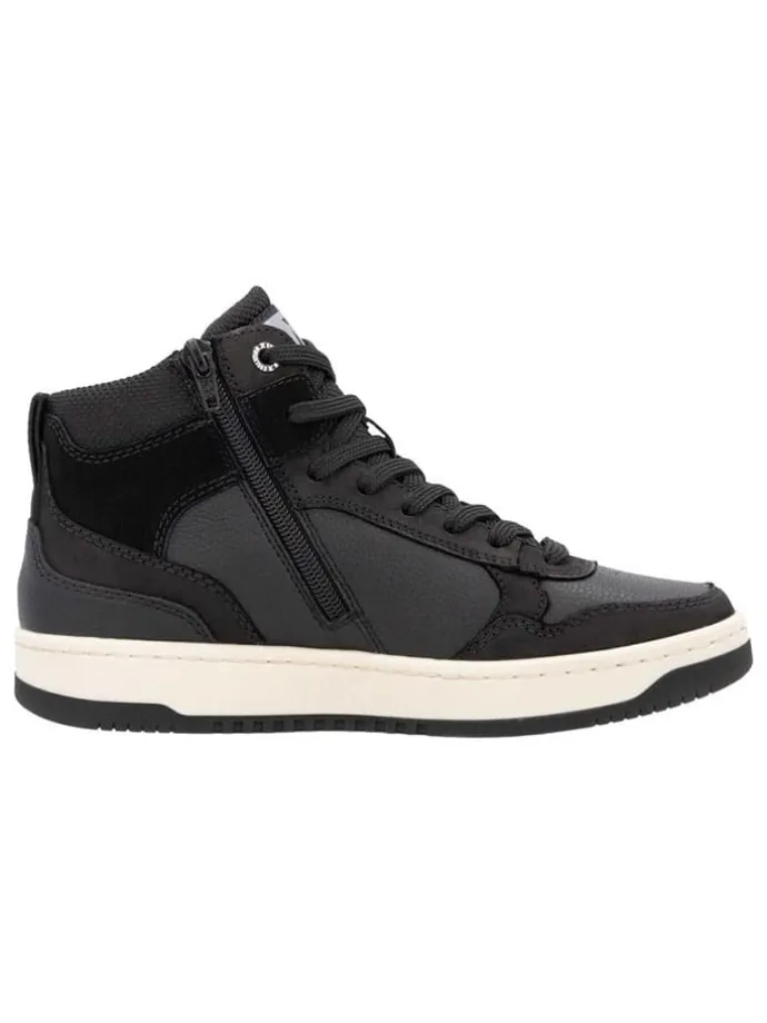 Leder-Sneakers in Schwarz