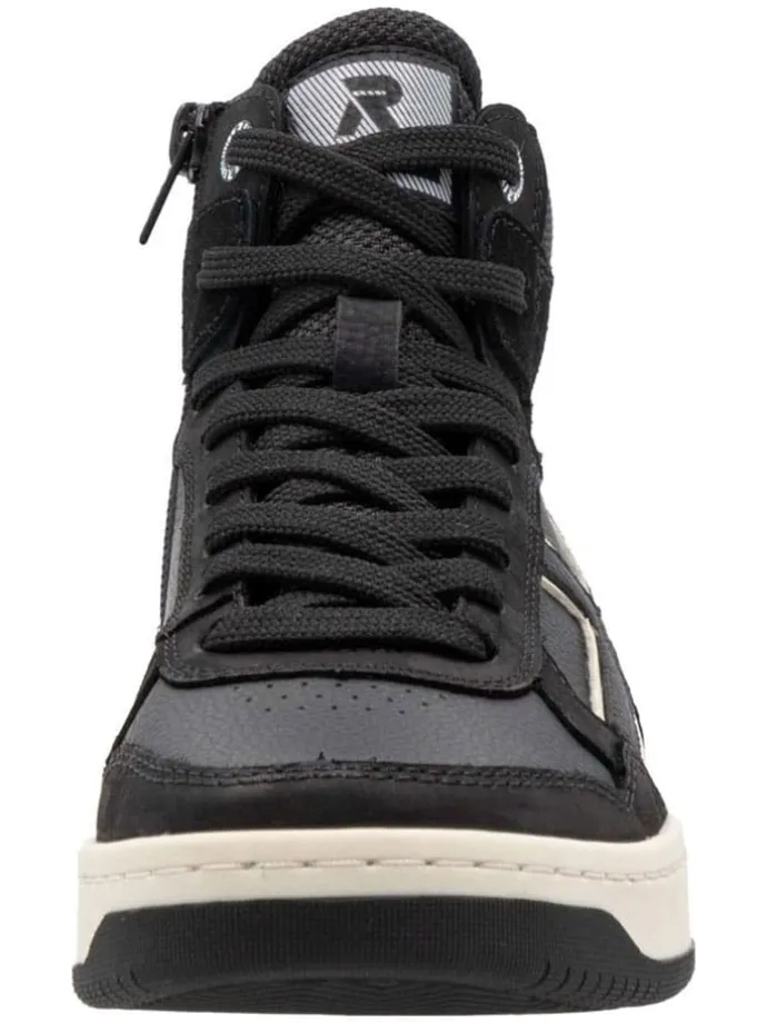 Leder-Sneakers in Schwarz