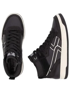 Leder-Sneakers in Schwarz