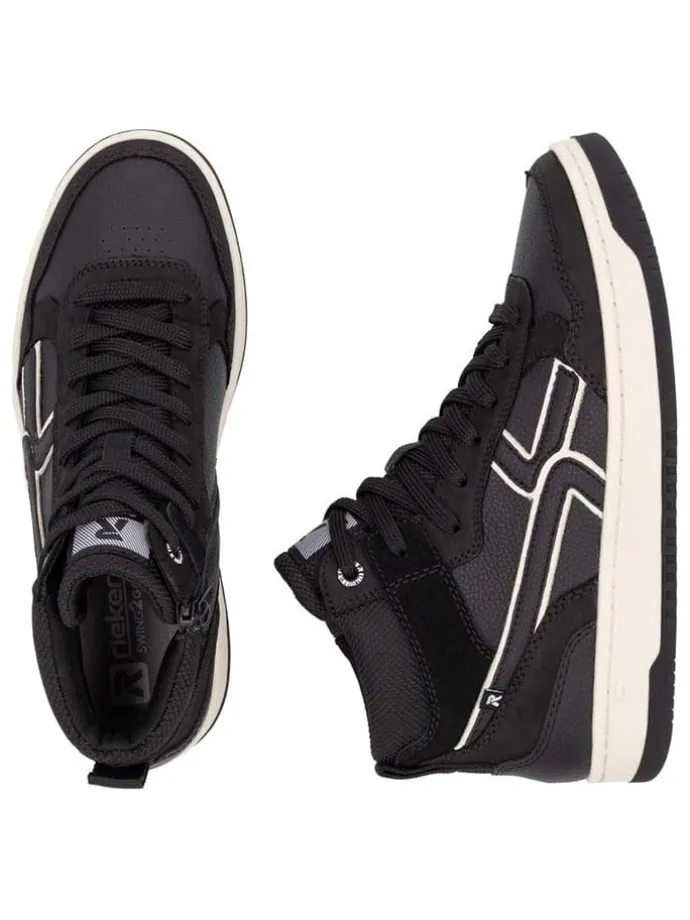 Leder-Sneakers in Schwarz