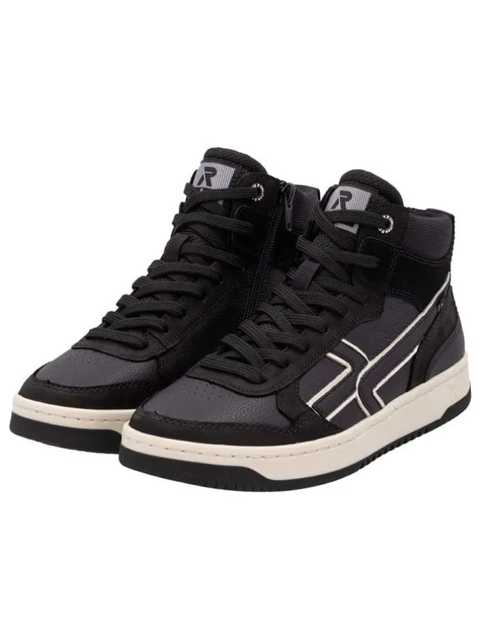 Leder-Sneakers in Schwarz