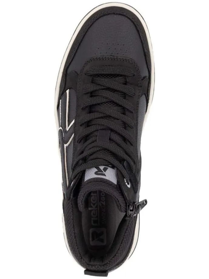 Leder-Sneakers in Schwarz