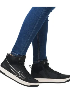 Leder-Sneakers in Schwarz