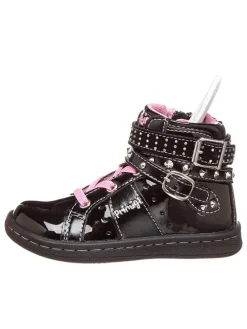 Leder-Sneakers in Schwarz