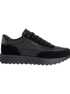 Leder-Sneakers in Schwarz