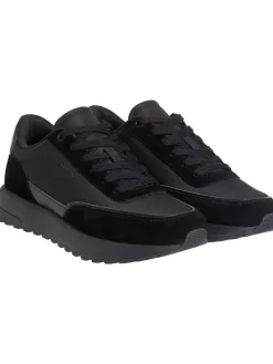 Leder-Sneakers in Schwarz