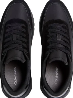 Leder-Sneakers in Schwarz