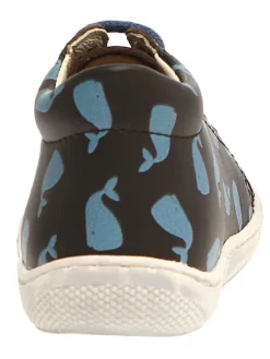 Leder-Sneakers in Schwarz/ Bunt