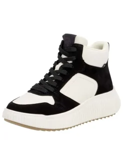 Leder-Sneakers in Schwarz/ Weiß