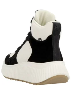 Leder-Sneakers in Schwarz/ Weiß