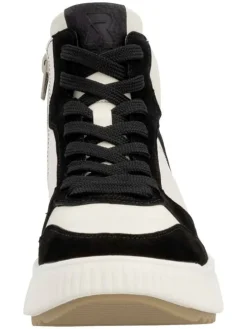 Leder-Sneakers in Schwarz/ Weiß