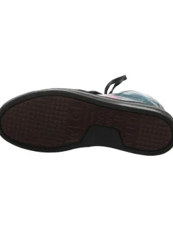 Leder-Sneakers in Schwarz/ Pink