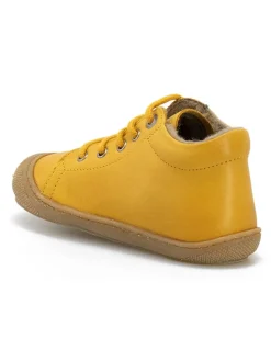 Leder-Sneakers in Senf