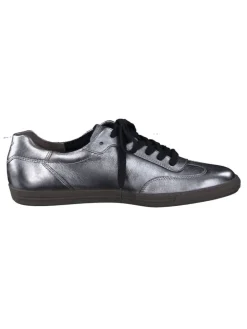 Leder-Sneakers in Silber