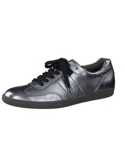 Leder-Sneakers in Silber