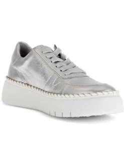 Leder-Sneakers in Silber