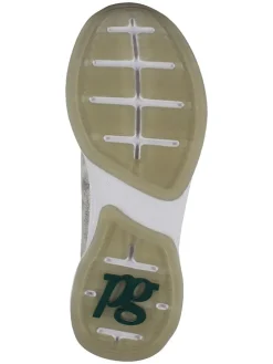 Leder-Sneakers in Silber/ Creme